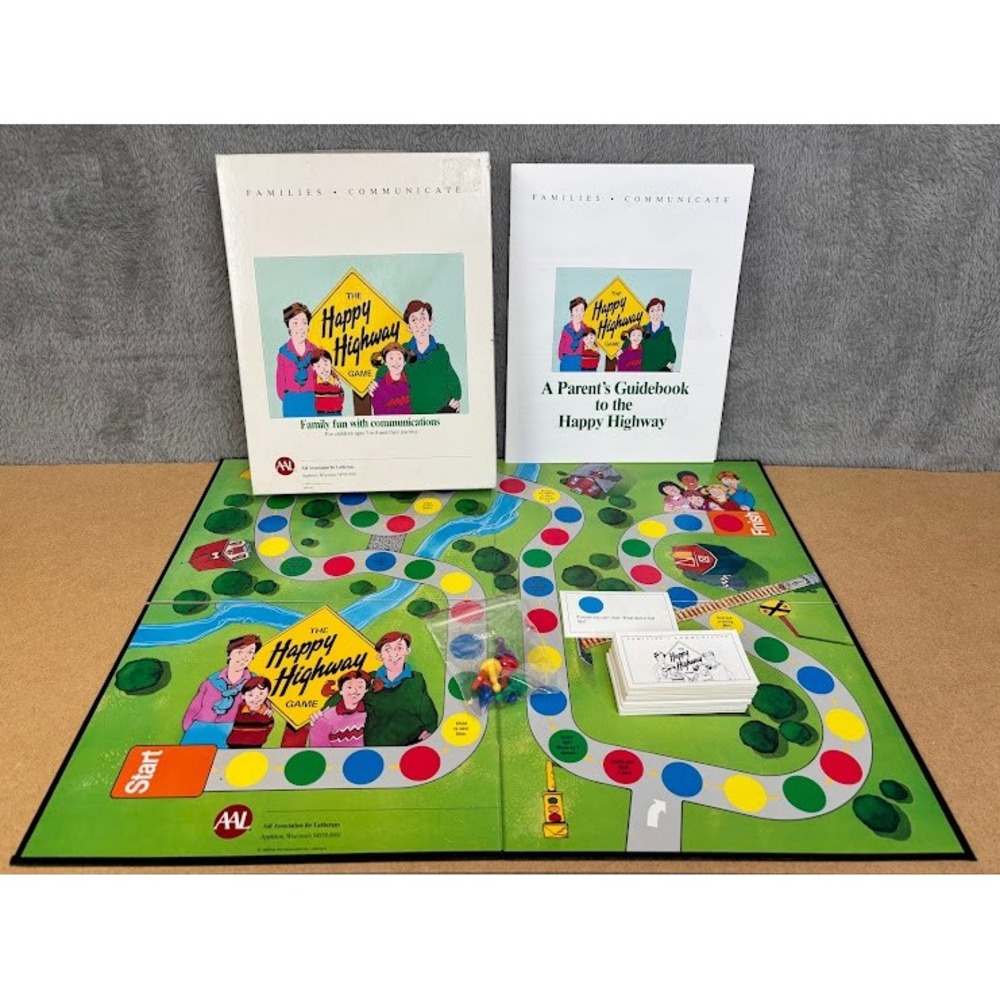Vintage 1989 The Happy Highway Game AAL Family Communication Board Game 10872KIT